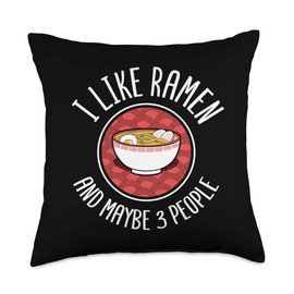 Kawaii Anime Ramen Lover Store Co. I Like Ramen Japanese Noodles Anime Lover Gift Throw Pillow, 18x18, Multicolor
