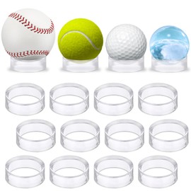 Hipiwe 12Pcs Sphere Hoder Stand Clear Sphere Display Stand Holder Round Display Stand for Crystal Glass Ball Baseball Golf Ball Tennis Softball Eggs Collections(1.77”D,Large)