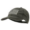 e4Hats.com Silver American Flag Embroidered Washed Cap - Black OSFM
