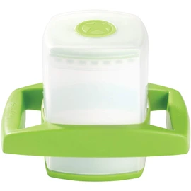 Starfrit Easy Fries & Veggie Cutter, Quick & Precise Slicing - Nonslip Base - Transparent Container, Green/White