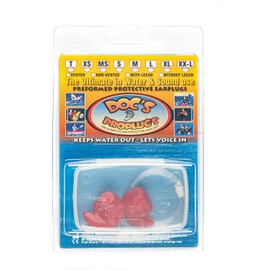 Medium Small – Vented Doc’s Proplugs – Red – LEASHED – Reusable Earplugs for Surfing, Swimming, Diving & Water Sports | Blocks Cold Water & Wind | Helps Equalize Pressure | Made in USA