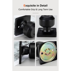 Haidms 6 Packs Black Closet Door Knobs Dummy Door Knob, Individual Dummy Door Knob Single Side, Matte Black Interior Door Knobs