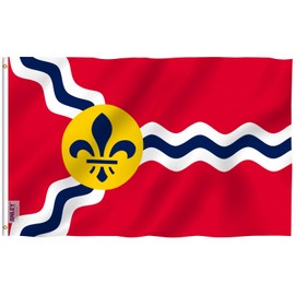 Anley Fly Breeze 3x5 Foot City of St Saint Louis Flag - Vivid Color and Fade proof - Canvas Header and Double Stitched - Saint Louis Missouri Flags Polyester with Brass Grommets 3 X 5 Ft
