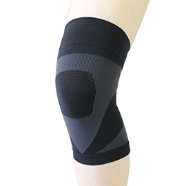 Hayashi Knit Ultra Fixed Thin Knee Supporter, Large, Black