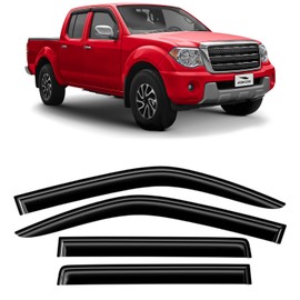 Voron Glass Tape-on Extra Durable Rain Guards for Suzuki Equator 2009-2013 Crew Cab, Window Deflectors, Vent Window Visors, 4 Pieces - 100453