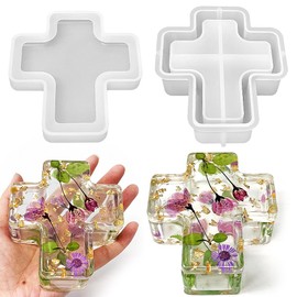 RESINWORLD Cross Box Silicone Mold, Jar Storage Silicone Mold for Resin, Clay, Gypsum Casting