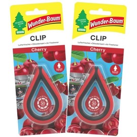 Wunderbaum Clip Car Fragrance Bottle Air Freshener Air Freshener Fragrance Tree Clips Fragrances: 2 Pieces + Pen Light Tribe (Cherry)