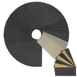 Prebarfun 78-Piece Sandpaper Set Car 24 x 9 cm, Grit 80 120 150 180 240 320 400 600 800 1000 1200 1500 2000 2500 3000, Wet and Dry Sandpaper for Car Wood Metal Walls StStStone