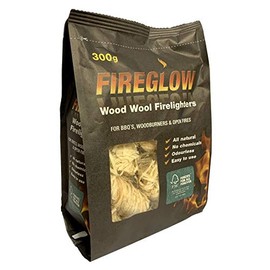 Tiger Tim Fireglow 8 x 300g Wood Wool Firelighters Natural Eco Odourless No Chemicals Long Burn Instant Fire Starters for Wood Burners Barbecues Stoves Grills Campfires