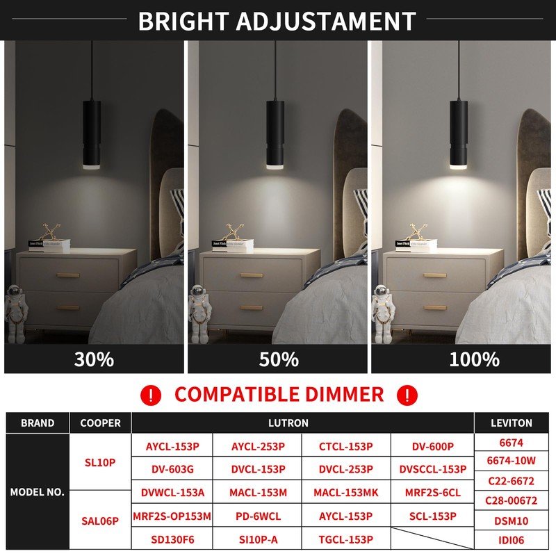 OKELI Pendant Light, Modern Black Pendant Lights Fixture,3 Color Unique