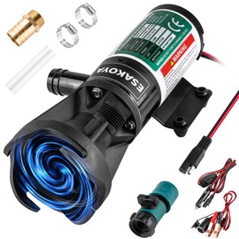 Esakoya 12V RV Macerator Pump, 12GPM Waste Pump with Quick-Release & Garden Hose Discharge, 3.2ft Suction 10ft Lift, Portable Sewage Pump for RV, Marine, Camper, Kitchen & Bathroom