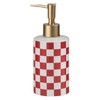 Checkered Ceramic Soap Dispenser Rust Proof Gold Matte Pump Decorative