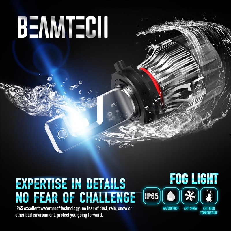 BEAMTECH H7 Fog Light Bulbs, Fog Light Bulb 6500K Light