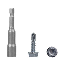 (Pack of 100 pcs) DIN 7504 K Zinc Plated Steel 4.8 x 19 mm Screws, Self-Drilling Sheet Metal Screw, Hex Washer Head, Self Tapping (100, 4.8 x 19 mm)