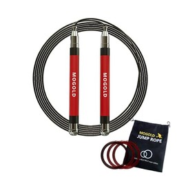 Cuerda de saltar Crossfit para hombres y mujeres y niños, diseño de tornillo sin rodamiento de bolas doble, silicona duradera y agarre de metal con cu