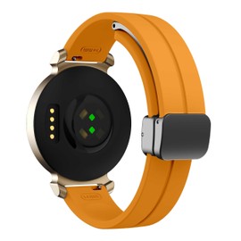 14mm bands Compatible with Garmin Lily 2 Band, Soft Silicone Magnetic Black Buckle Sport Wristband Replacement Straps Compatible with Garmin Lily 2 Smartwatch women men (Yellow)