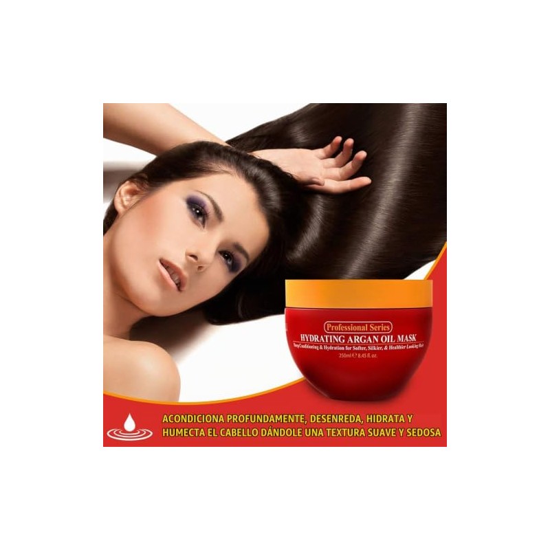 Arvazallia Mascarilla Hidratante con Aceite de Argán, 250ml, Acondicionador Profundo