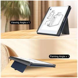 KuRoKo Protective Case for Remarkable 2 Digital Paper Tablet 10.3 inch (2020 Released),Multi-Angle Stand Cover with Pocket & Pen Holder,with Pen Tips Storage case,Only for Remarkable 2 10.3"-Navy