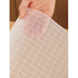 Shelf Liners for Kitchen Cabinets Non-Adhesive Cabinet Liner for Shelves Fridge Liners for Refrigerator Liners Bathroom Drawer Liners for Dresser Waterproof Non-Slip Clear Geometric Grids 17.7”x59”