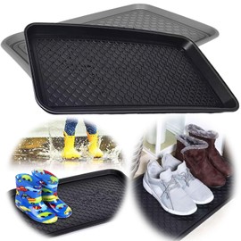 LS-LebenStil Shoe Drip Tray, Black, 60 x 40 cm, Shoe Tray, High Rim, Shoe Rack, Shoe Mat