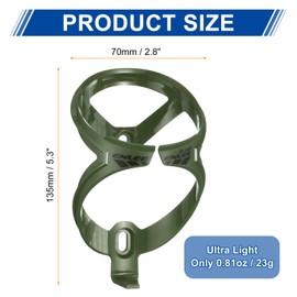 HARFINGTON 2pcs Bicycle Water Bottle Holder Ultra Lightweight Universal Bike Bottle Cages Cycling Cup Holder for MTB Road Gravel, Olive