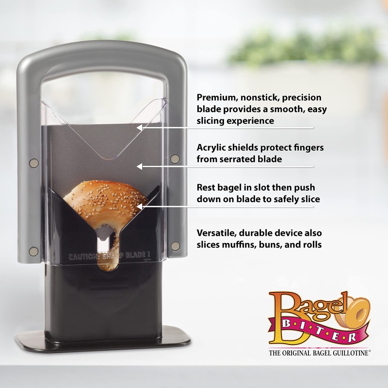 Hoan The Original Bagel Guillotine Universal Slicer, Silver, 9.25-Inch -