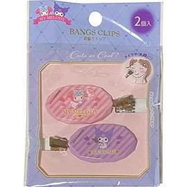 Sanrio My Melody & Kuromi Hair pin Bangs Clips Accessories Barrette Left and right, unisex, 2pcs Set (Happy)