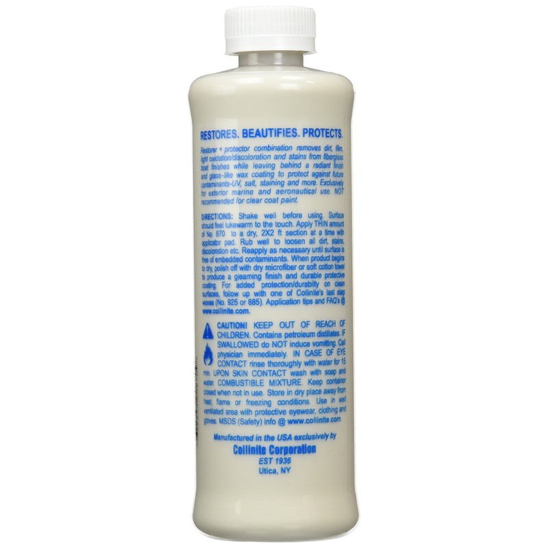 Collinite 870 Fiberglass Boat Fleetwax, 16 oz.