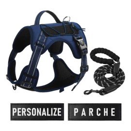 Pechera Arnés Táctica Con Correa Perro Chico Mediano Grande