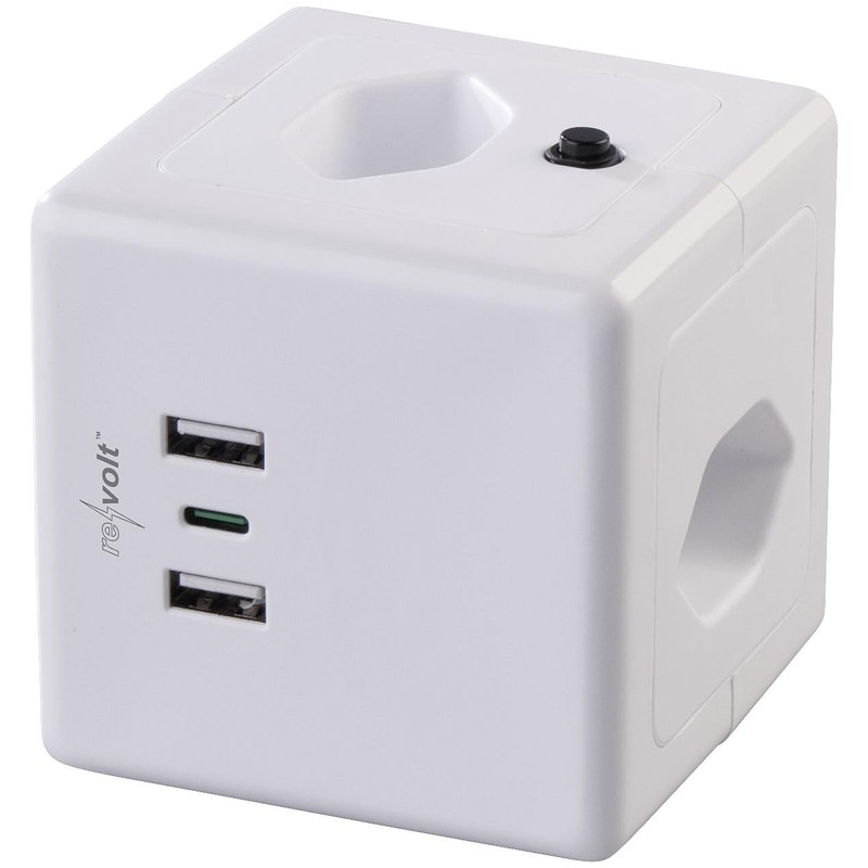 revolt Switzerland Socket Cubes: Set of 2 4-Way Socket Cube