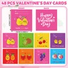 Sureio 48 Sets Valentines Day Gifts Bulk Cartoon Acrylic Keychain