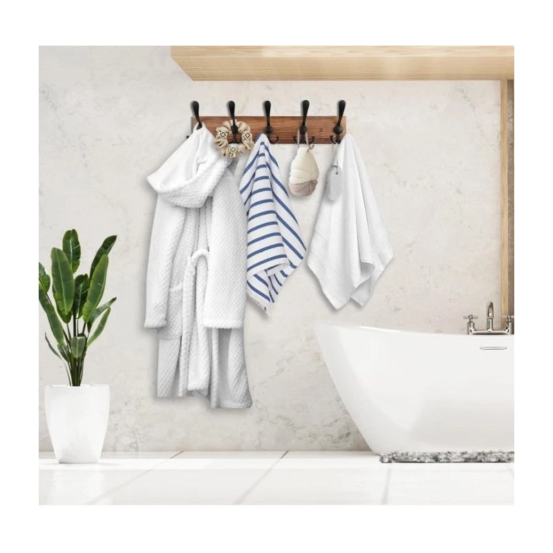 Kuhome Coat Rack Wall Mount Wooden Hat Rack for Wall