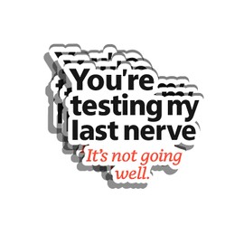 3PCS - Funny Sarcastic Quote Sticker – “You're Testing My Last Nerve” – Waterproof Vinyl Decal for Laptops, Water Bottles, Journals, Gifts