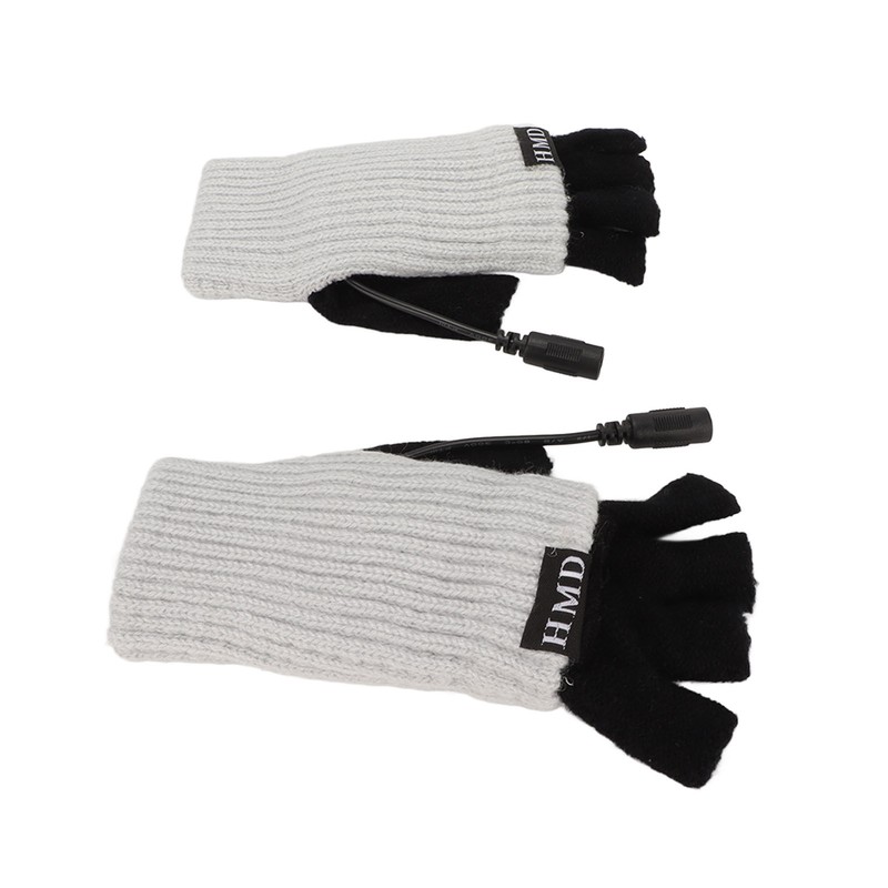 USB Heated Gloves Adult Winter Soft Fashionable Fingerless Heating Gloves