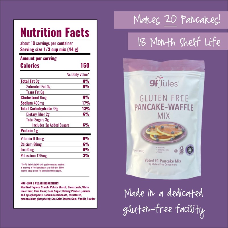 gfJules Certified Gluten Free Pancake & Waffle Mix | No