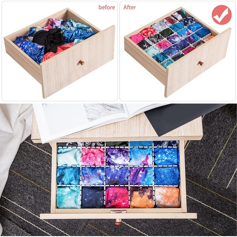 DVHOK 85Pcs Drawer Dividers, Adjustable Drawer Organiser, Cut at Will