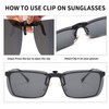JM Rimless Rectangle Clip On Sunglasses Lightweight Polarised Glasses Women