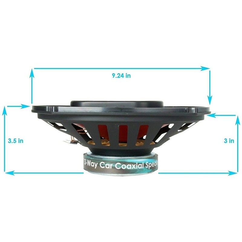2 Audiobank 6x9 700 Watt 3-Way Red Car Audio Stereo