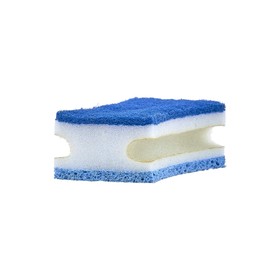 Non-Scratch Scrub Sponge with A Comfortable Grip, Heavy Duty Duel Sided Kitchen Scrubber Sponge Cellulose Scrub Sponge, Scratch Free, with Scouring Pad Set, 1 Sponge, Blue