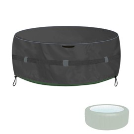 XCZ Portable Hot tub Cover That Completely Covers Inflatable hot tub- Waterproof, Sun Resistant, dust Resistant, 85 "Inflatable Hot tub Spa, Round (Black, Cover only)