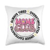 Mom Life Essentials Overstimulated Undercaffeinated Always Tired Moms Club Throw