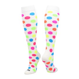 Crazy Socks White with Neon Dots (White, Small)