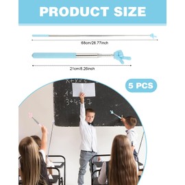 BPTRKOM Pack of 5 Extendable Pointing Stick Finger Pointing Stick Colourful Finger Shape Designs for Teachers and Lecturers - Practical Telescopic Pointer for Teaching & Presentations