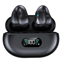 ALPHA DIGITAL Wireless Ear Clip Bone Conduction Earbuds - Color: Black