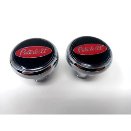 upt Peterbilt Air Valve Brake Knob Chrome Tractor Trailer black / red metal emblem