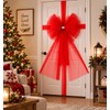 Large Christmas Door Bow with Long Ribbon – Oversized Red