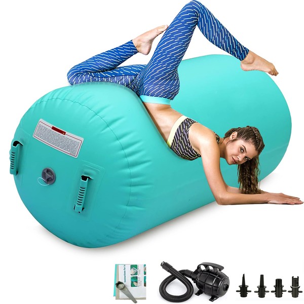 CZGBRO Air Roller Gymnastics Barrel Inflatable Tumbling Roller Air Mat