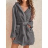 Women's Hooded Fleece Robe with Waist Belt – Cozy Layer