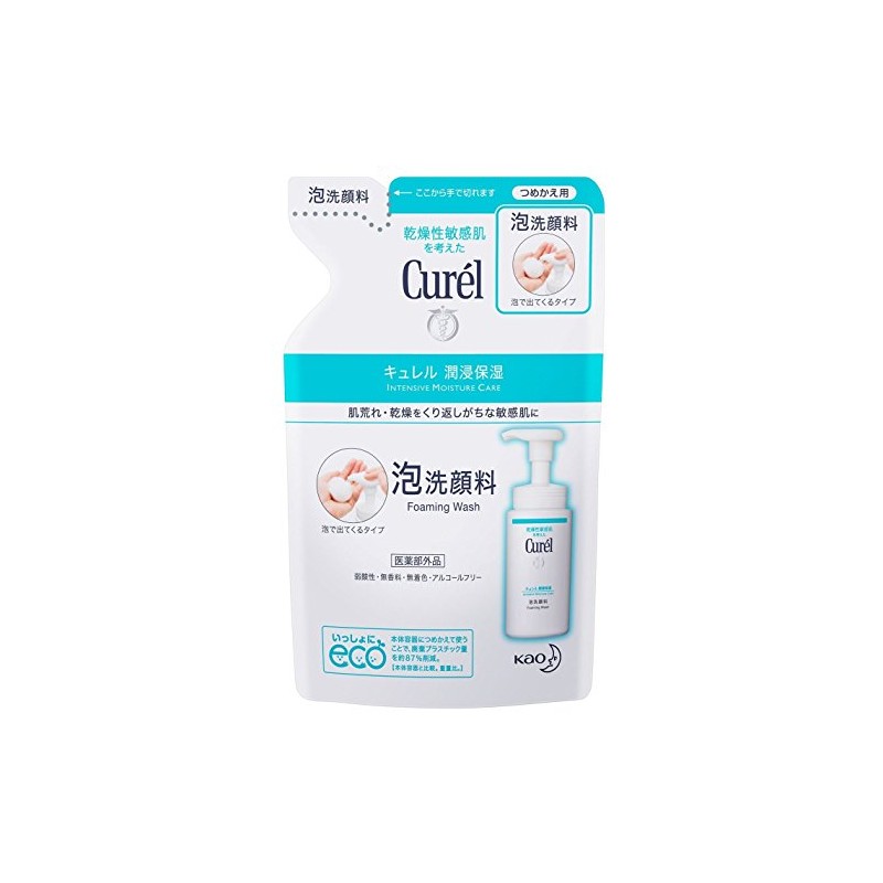 Kao Curel Foaming Facial Cleanser, Refill, 4.6 fl oz (130
