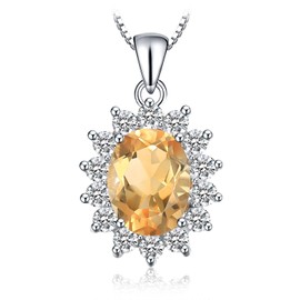Jewelrypalace Pendant Necklace 925 Sterling Silver Chain, Sterling Silver, Yellow